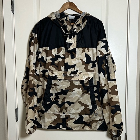 Columbia Camo Windbreaker Black Brown Tan Men’s XL - Picture 11 of 12